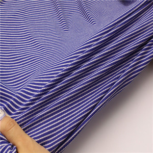 Tissu en tricot côtelé 1x1 à rayures bleues et blanches, sur mesure, directement de l'usine, pour col de t-shirt, très demandé - Product Image 3