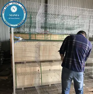 Galvanized 3 schicht Rabbit käfige mit fütterung und trinken system(Guangzhou Factory)