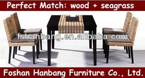 Mesa comedor con rattan silla de madera - Product Image 1
