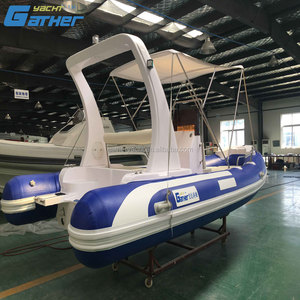 5.5 m RIB550 a <strong>Inflatable</strong> Yacht 18ft <strong>Boat</strong> with 1.2mm Pvc Tube Fiberglass Centre Console and Fiberglass Roll bar for Sale