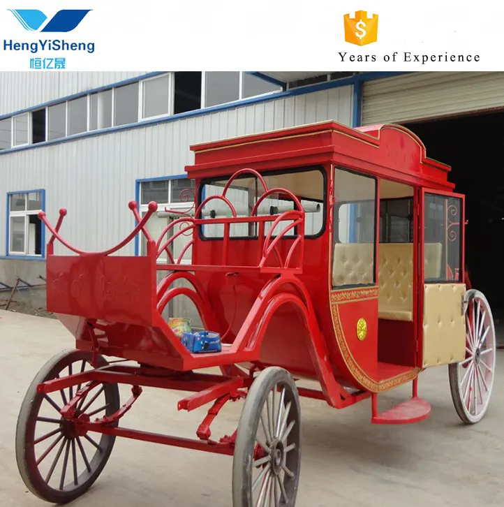 Hot sale and beautiful appearance royal horse drawn carriage with golden wheels/ wedding carriages/ horse carts and carriages