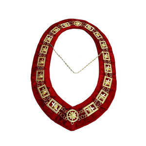 Masonic Regalia Knights Nights 레드 벨벳 템플러 체인 칼라 - Product Image 3