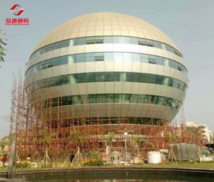 알루미늄 돔 지붕을 갖춘 경량 철골 구조 창고 건물 ASTM 건설 스페이스 프레임 유리 돔 창고 구조물 - Product Image 6
