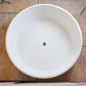 Falda ancha redonda para 2 personas, superficie sólida independiente, bañera de baño, resina acrílica, bañera de mármol - Product Image 2