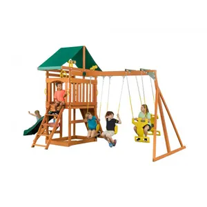 Outdoor Patio Wooden Climbing Frame backyard playground set Adult Play Park Swing Set Kit Outdoor with Swing Seats for adults