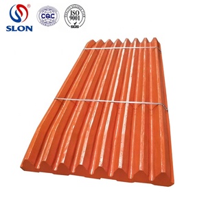 Pièces d'usure pour <span class=keywords><strong>concasseur</strong></span> à mâchoires <span class=keywords><strong>Powerscreen</strong></span> Terex Pegson XA400 CR005-007, plaques de mâchoires fixes et oscillantes pour l'exploitation minière - Product Image 1