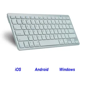 Teclado ultradelgado con dientes azules para android tv box, tableta inalámbrica, para ios, android y windows, 3 en 1, precio de fábrica