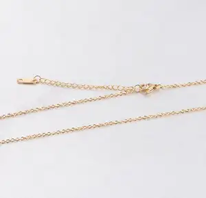 Thép Không Gỉ 45Cm + 5Cm Extender Chain Với Tag 1.5 Mét Độ Dày Chuỗi Vòng Cổ Cho DIY Necklace