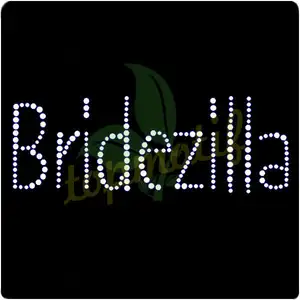 diamantes de imitación bling bridezilla cartas de hierro sobre la transferencia de motivos para la ropa