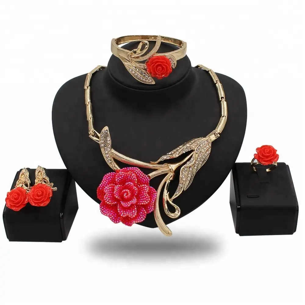 African Beads Bridal Jewelry Sets for Women Round Ethiopian Wedding Jewelry Sets Indian Big Flower Fashion 1 Set