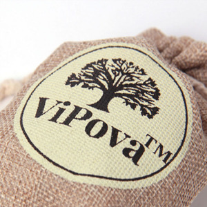 Piccola borsa personalizzata in juta con coulisse confezione tessile per regali - Product Image 3