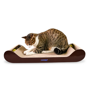 DEKU, juguetes interactivos para rascar bolas para gatitos de interior, tablas rascadoras para gatos, sofá cama de cartón con hierba gatera gratis - Product Image 1