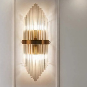 <span class=keywords><strong>Applique</strong></span> murale moderne dorée en verre cristal, produit de luxe, style européen, lampe de chevet, éclairage d'intérieur, lumière blanche, pour une entrée - Product Image 1