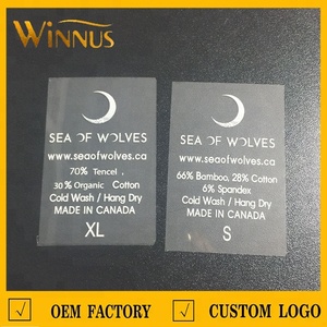 Logotipo personalizado Prensa de calor Lavado Cuidado Ropa Etiqueta Ropa de transferencia térmica Camiseta Hierro en Etiqueta de transferencia de calor para camisetas - Product Image 3