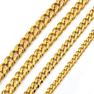 Olivia mode hommes bijoux gourmette 100 mètres dubai nouvelle en acier inoxydable 18 k chaîne en or collier - Product Image 4