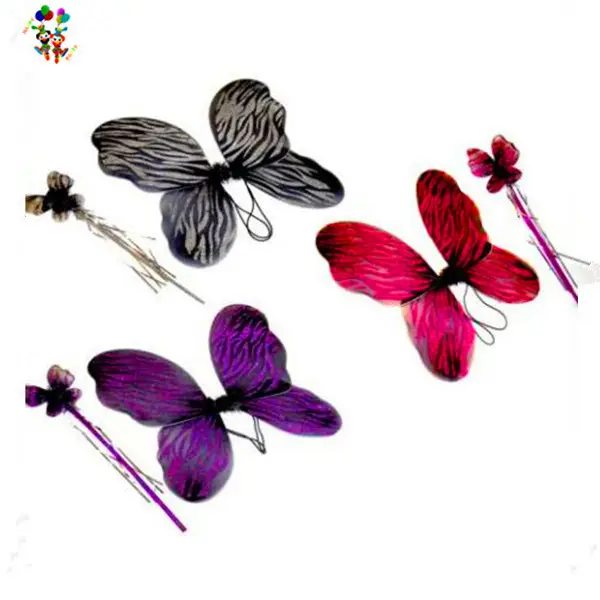 파티 멋진 원피스 의상 키즈 퍼플 블랙 핑크 색상 나비 날개 지팡이 HPC-0821