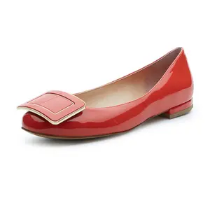 Kleurrijke Mode Kantoor Hot Sale Comfortabele Casual Royale Knoopdecoratie Vrouwen Flats Schoenen