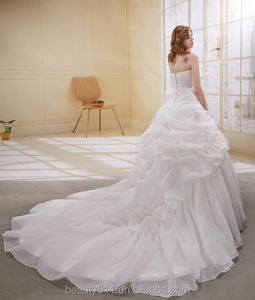 Robe de mariée trapèze en Satin/Organza sans bretelles avec motif floral AS00302 - Product Image 2