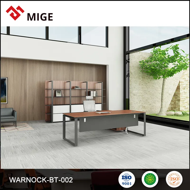 Acero muebles de madera escritorio ejecutivo gerente de diseño de la tabla de fotos proveedor guangzhou