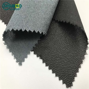 100% Polyester dệt nóng chảy interlining may Vật liệu nóng chảy interlining màu đen Twill dệt nung chảy <span class=keywords><strong>interfacing</strong></span> cho hàng may mặc - Product Image 6