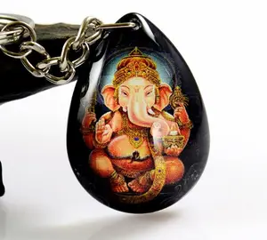 Каплевидный кристалл K9 Ganesha, слон, индуийский Бог, амулет, подвеска на заказ