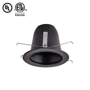 Refletor de halogênio cfl incandescente, 4 "5" 6 ", baffle de metal embutido, luz para lâmpada led br30/38/40 par30/38/40