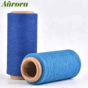 Tái sinh màu xanh không gian nhuộm 100% polyester spun sợi polyester tái chế kết thúc mở 24 S 20 s/1 16 s /1 sợi cho vớ đan