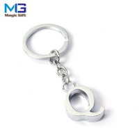 Porte-clés personnalisé en alliage avec lettres A à Z, pendentif de sac à main, pour téléphone, décoration de voiture, porte-clés en métal avec lettre D, pièces