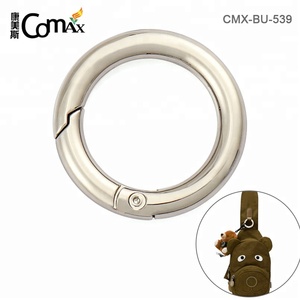 Круглый металлический пружинный крючок, изготовленный на заказ металлический Серебряный Брелок-кольцо с логотипом - Product Image 3