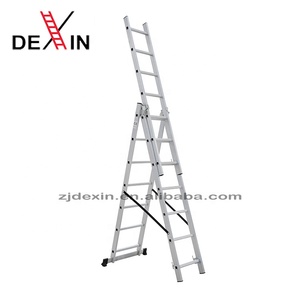 Extensão telescópica dobrável de alumínio, escada extensora portátil de corda móvel, sotão de alumínio, DX-E308