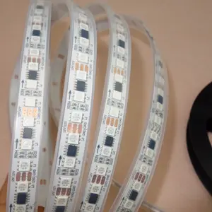 5m DC12V WS2811 96LEDs/m  32pixes/m 3leds as one pixel  WHITE PCB led digital strip IP66 waterproof in silicon tube