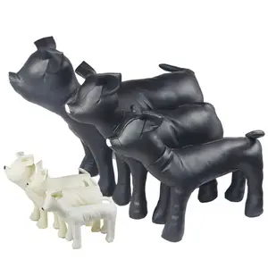 マネキン犬 Suppliers-XINJIブラックホワイトペットドッグレザーマネキンモデルスタンディングポジションドッグモデル犬服用