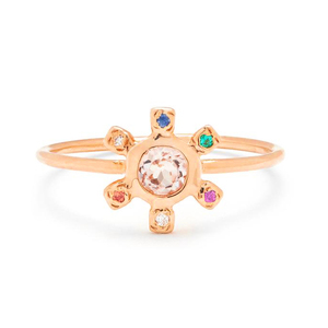 Gemnel gioielli di moda 925 Sterling silver arcobaleno sun flower <span class=keywords><strong>anello</strong></span> di <span class=keywords><strong>rubino</strong></span> - Product Image 3