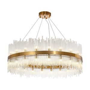 Lustre moderne européen en verre doré avec anneau, <span class=keywords><strong>suspension</strong></span> LED <span class=keywords><strong>pour</strong></span> chambre à coucher, luminaire de luxe <span class=keywords><strong>pour</strong></span> escalier et villa, décoration suspendue - Product Image 6