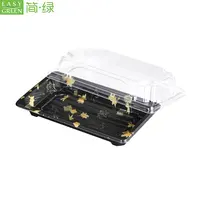 Easy Green Recyclable PS Plastic Japanese Sushi Food Container Boat Bento Box/Tray