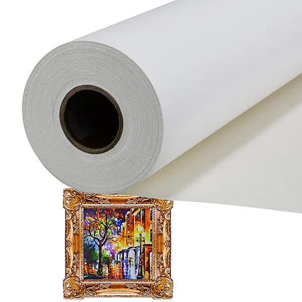 Hoge kwaliteit art materiaal eco solvent inkjet gecoat artistieke poly katoen matte printable <span class=keywords><strong>canvas</strong></span> roll voor digitaal printen