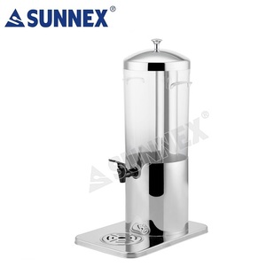 Distributeur de boissons SUNNEX 5L en acier inoxydable, récipient à jus pour buffet, distributeurs d'eau, récipient en PC alimentaire, tube de refroidissement à glace - Product Image 2