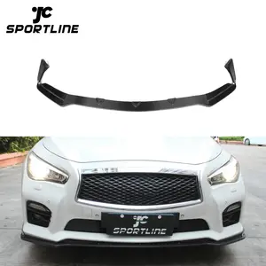 Mewah Mobil Serat Karbon Bibir Bumper Depan untuk Infiniti Q50 Sport 2014