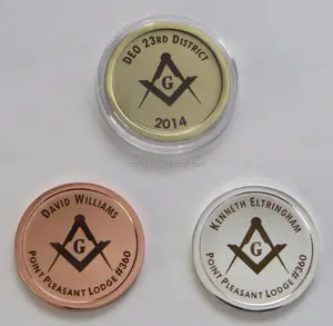 Tùy Chỉnh Masonic Coin/Token-Miễn Phí Laser Khắc Cá Nhân Hóa Tiền Xu