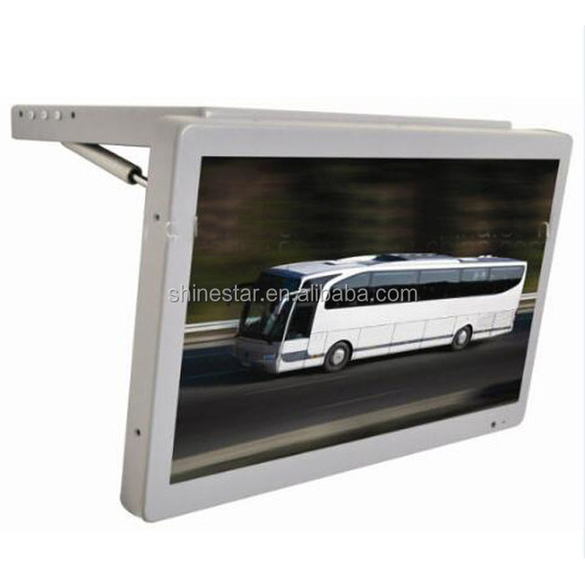 15.6" 17" 19" 21.5" 24" Inch Vehicle Bus LCD Display Flip Down Foldable Monitor for Advertising USB AV VGA HDM1 Input