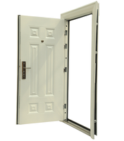 Portes d'entrée extérieures plates de style américain modernes en acier blanc Porte de sécurité
