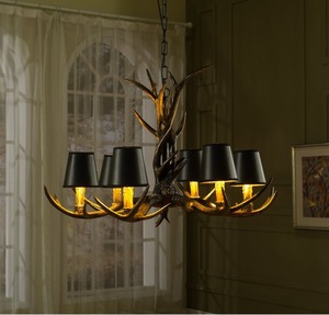 American Vintage Style Résine Antler Lustre 6 Lumières Corne <span class=keywords><strong>De</strong></span> <span class=keywords><strong>Cerf</strong></span> Pendentif Lumières - Product Image 3