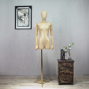 Vente en gros de robe pour <span class=keywords><strong>femme</strong></span> en cuir PU recouvert du demi-haut du corps Mannequins en forme de <span class=keywords><strong>buste</strong></span> <span class=keywords><strong>avec</strong></span> tête et bras en bois - Product Image 4