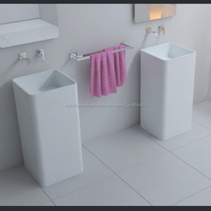 Venta al por mayor baño <span class=keywords><strong>independiente</strong></span> gratis <span class=keywords><strong>fregadero</strong></span> de lavado de manos sink blanco lavabo de acrílico - Product Image 5