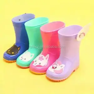 cute dog carton kid boots pink cat boot sweety girls rain shoes