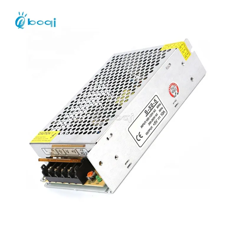 Boqi CE FCC محول الطاقة 5v 10a امدادات الطاقة SMPS لالصمام الإضاءة كاميرا تلفزيونات الدوائر المغلقة