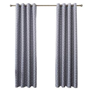 Grey Geometric <strong>Lines</strong> <strong>Curtains</strong> for Bedroom Grommet Top <strong>Thermal</strong> Insulated Blackout Print <strong>Curtain</strong> Panels for Living Room - Product Image 1