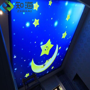 Zhihai tùy chỉnh hội trường công cộng hành lang lớn bầu trời ánh sáng PVC in LED Backlit mờ thả trần - Product Image 2