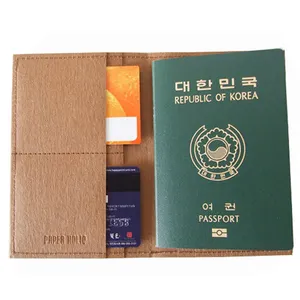 Бумажник с обложкой для паспорта, моющаяся бумага, уникальный экологически чистый бумажный держатель для карт кофейного цвета