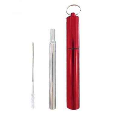 telescopic straw set with red case